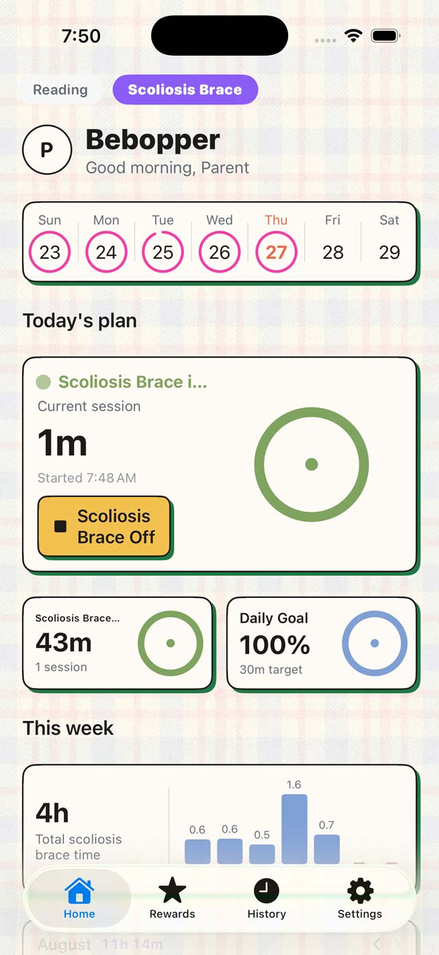 The Bebopper home screen in the Paper style.