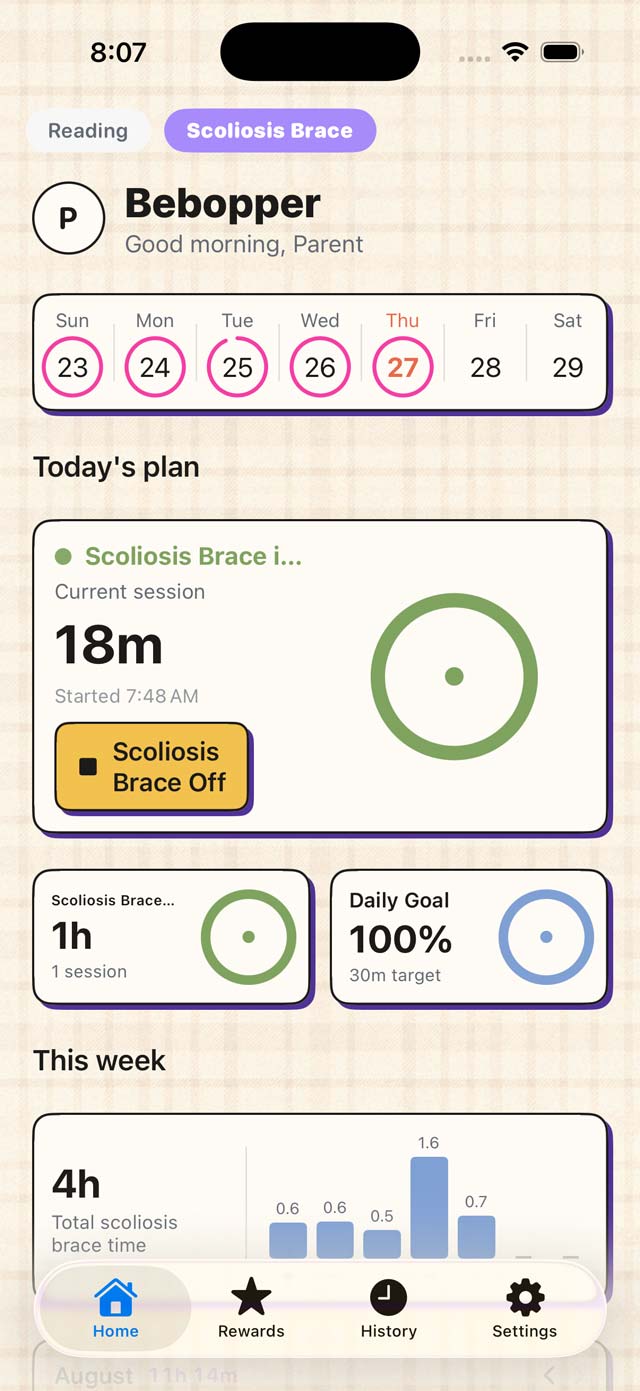 The Bebopper home screen in the Paper style.